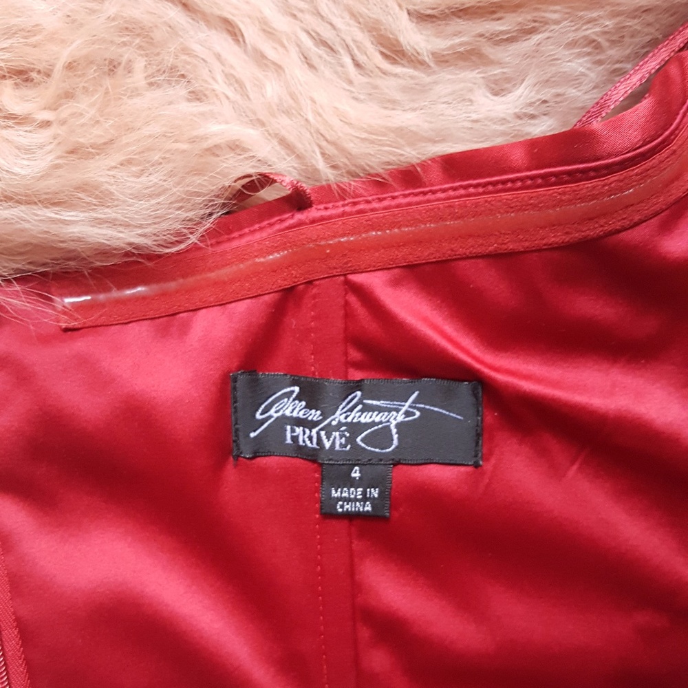 Allen Schwartz Privé Strapless Dress w/ Bow Front - Picture 7 of 8